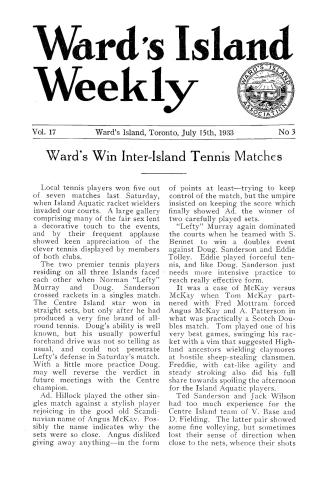 Ward's Island weekly, 1933-07-15