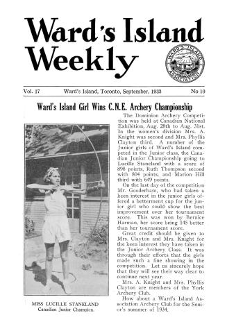 Ward's Island weekly, 1933-09
