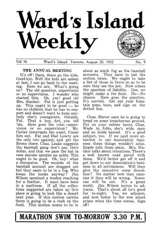 Ward's Island weekly, 1932-08-20