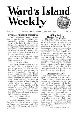 Ward's Island weekly, 1935-07-20