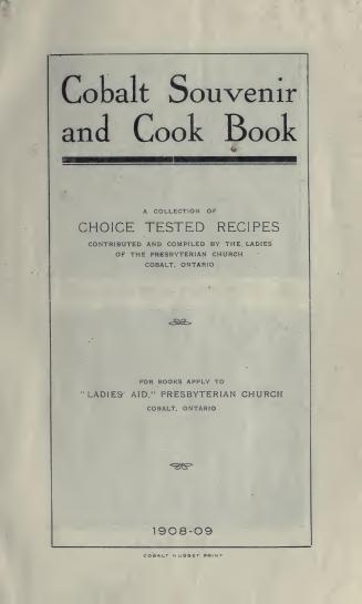 Cobalt souvenir and cook book : a collection of choice tested recipes