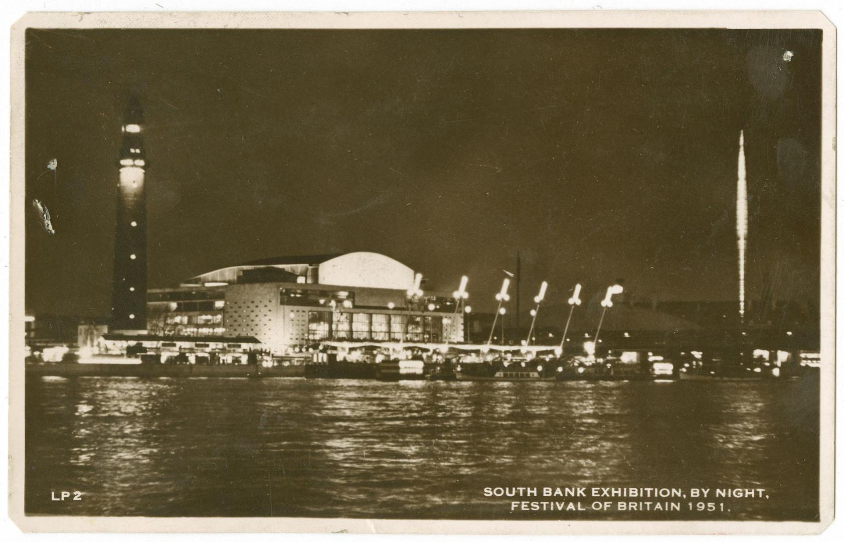 South Bank Exhibition, by night, Festival of Britain 1951