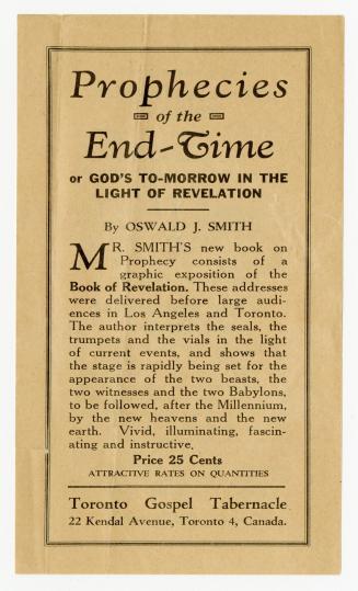 Prophecies of the end-time or God's to-morrow in the light of Revelation by Oswald J