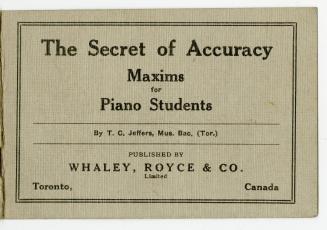 The secret of accuracy maxims for piano students by T