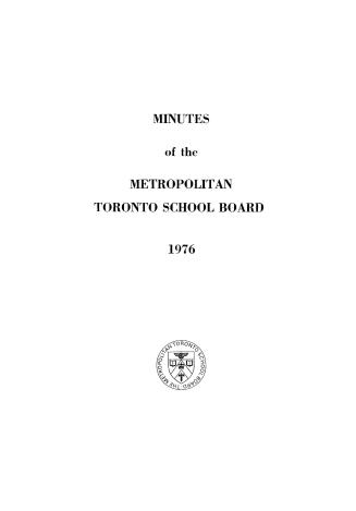 Minutes and appendix of the Metropolitan School Board, 1976