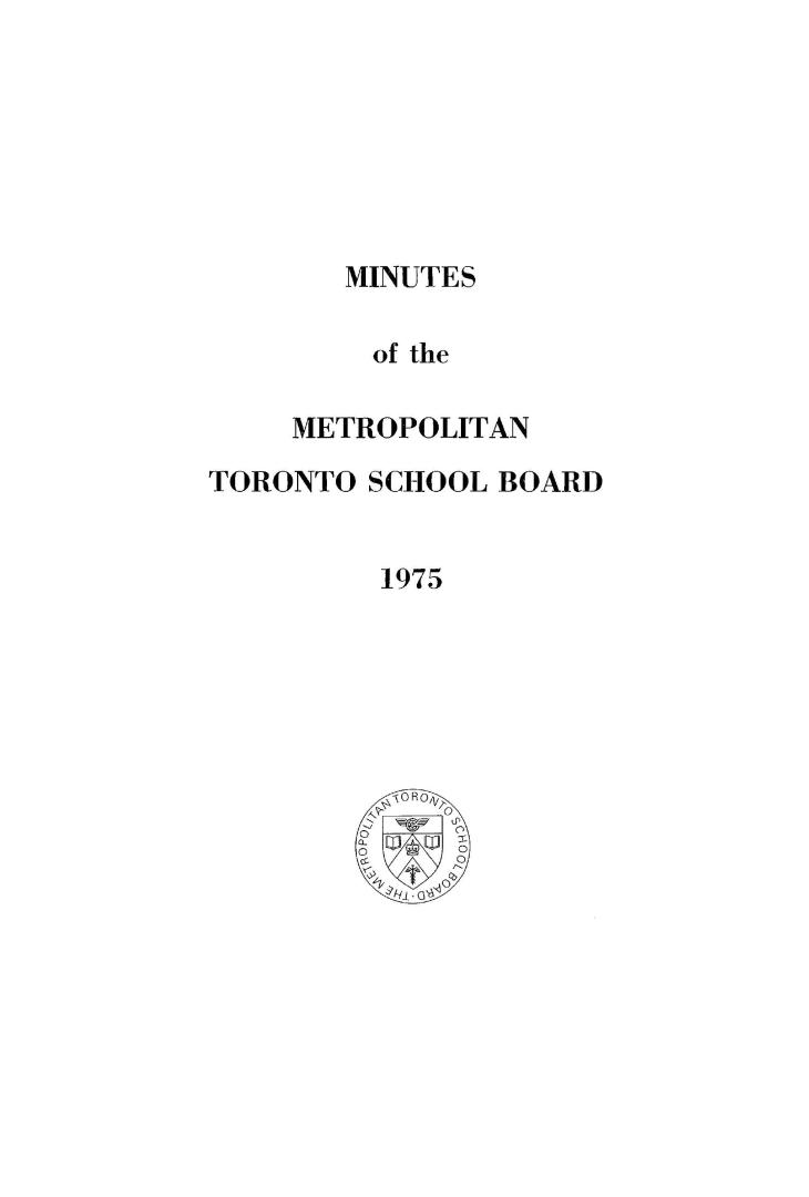 Minutes and appendix of the Metropolitan School Board, 1975
