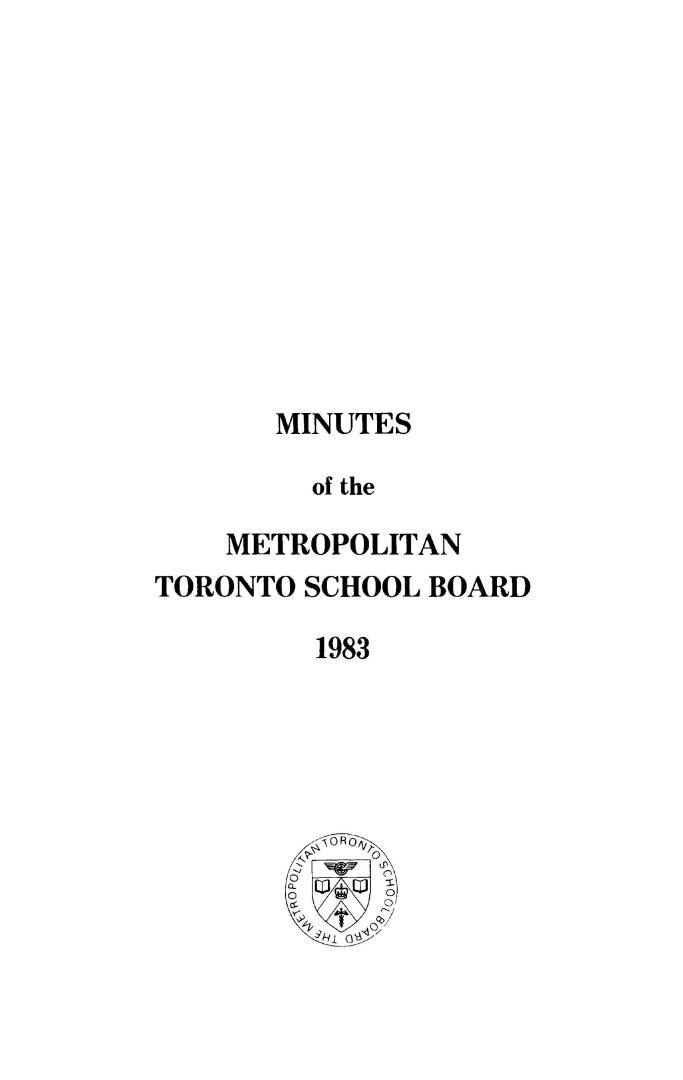 Minutes and appendix of the Metropolitan School Board, 1983