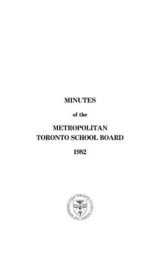 Minutes and appendix of the Metropolitan School Board, 1982