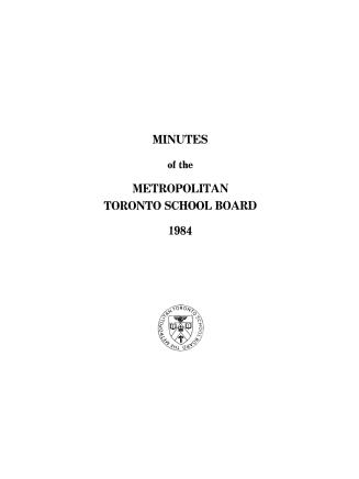Minutes and appendix of the Metropolitan School Board, 1984