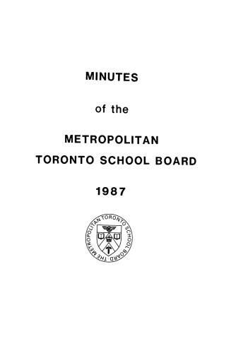 Minutes and appendix of the Metropolitan School Board, 1987