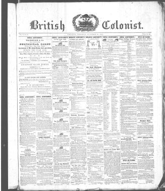 British Colonist October 20, (1846)