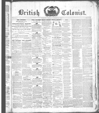 British Colonist October 23, (1846)