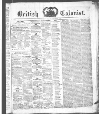 British Colonist October 27, (1846)