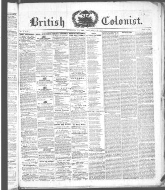 British Colonist November 27, (1846)