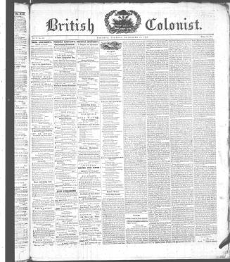 British Colonist December 22, (1846)