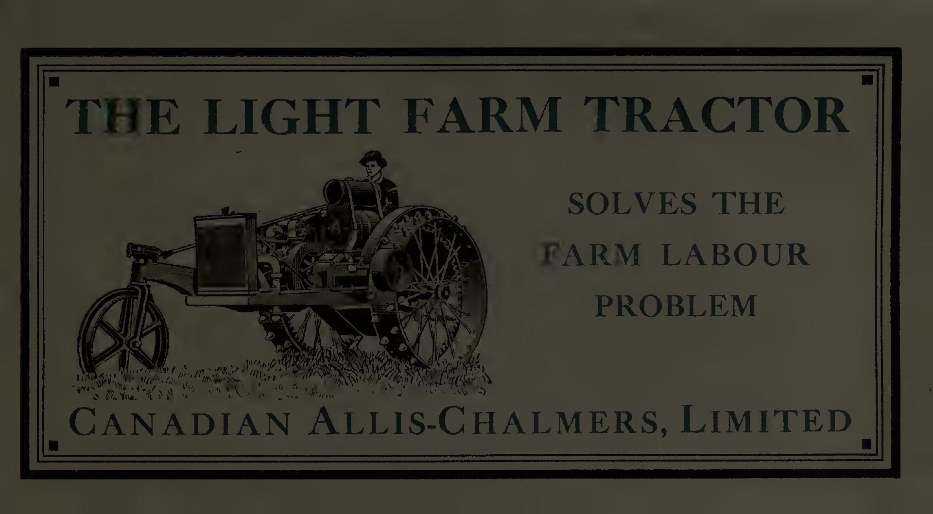The light farm tractor : solves the farm labour problem