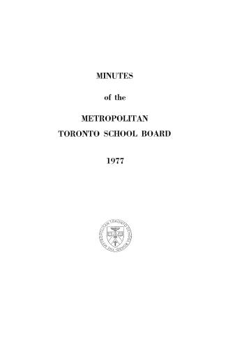 Minutes and appendix of the Metropolitan School Board, 1977