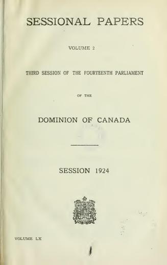 Sessional papers of the Dominion of Canada 1924