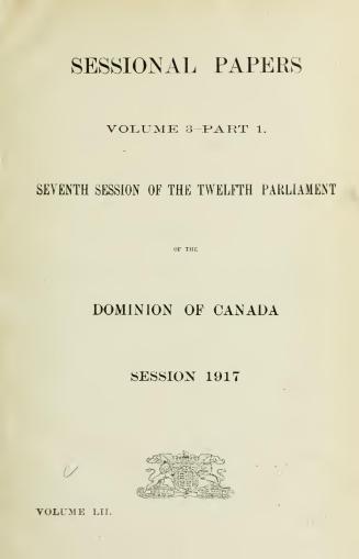 Sessional papers of the Dominion of Canada 1917