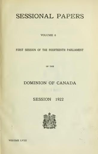 Sessional papers of the Dominion of Canada 1922