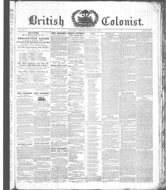 British Colonist March 13, 1846)