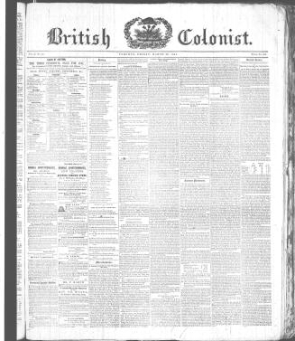 British Colonist March 27, 1846)