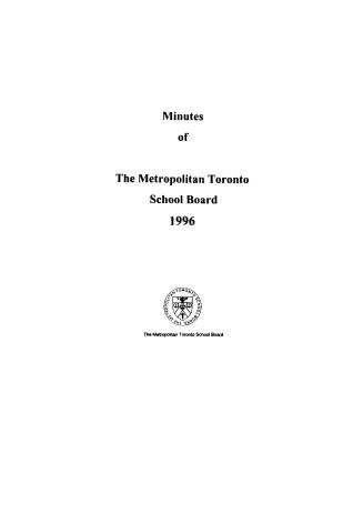 Minutes and appendix of the Metropolitan School Board, 1996