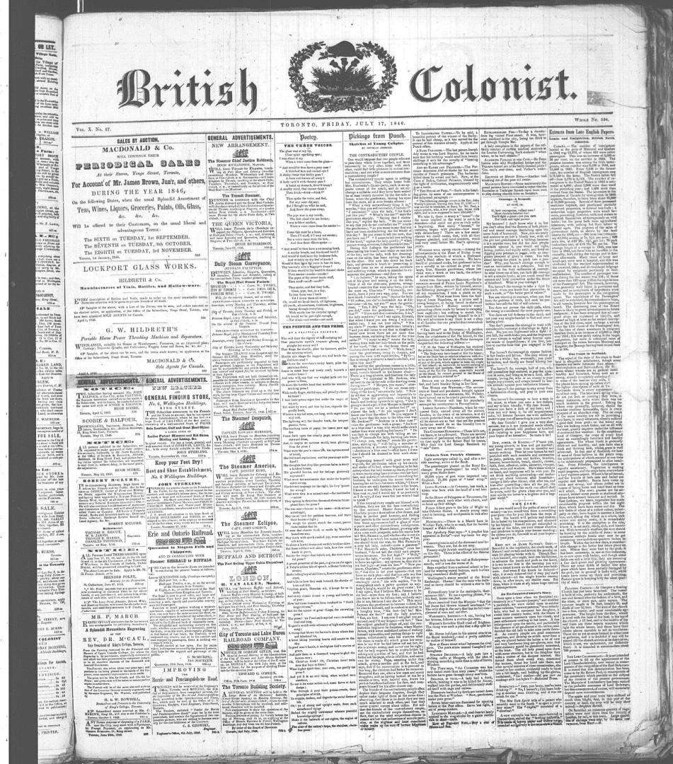 British Colonist July 17, (1846)
