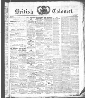 British Colonist September 22, (1846)