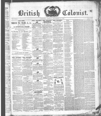 British Colonist September 15, (1846)