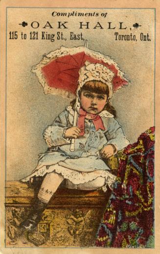 Illustration of a little girl with brown hair, rosy cheeks and a grumpy look on her face. She i ...