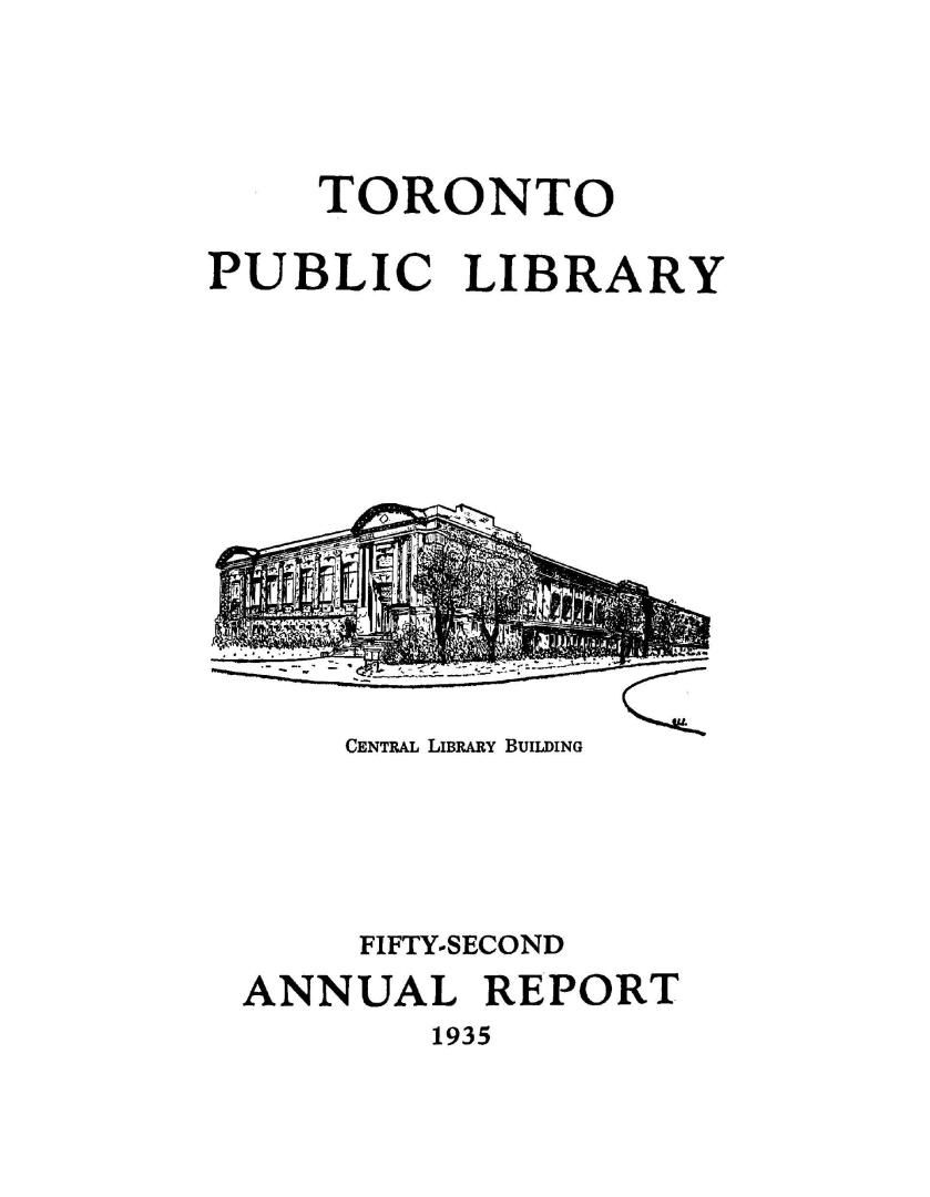 Toronto Public Library Board. Annual report 1935