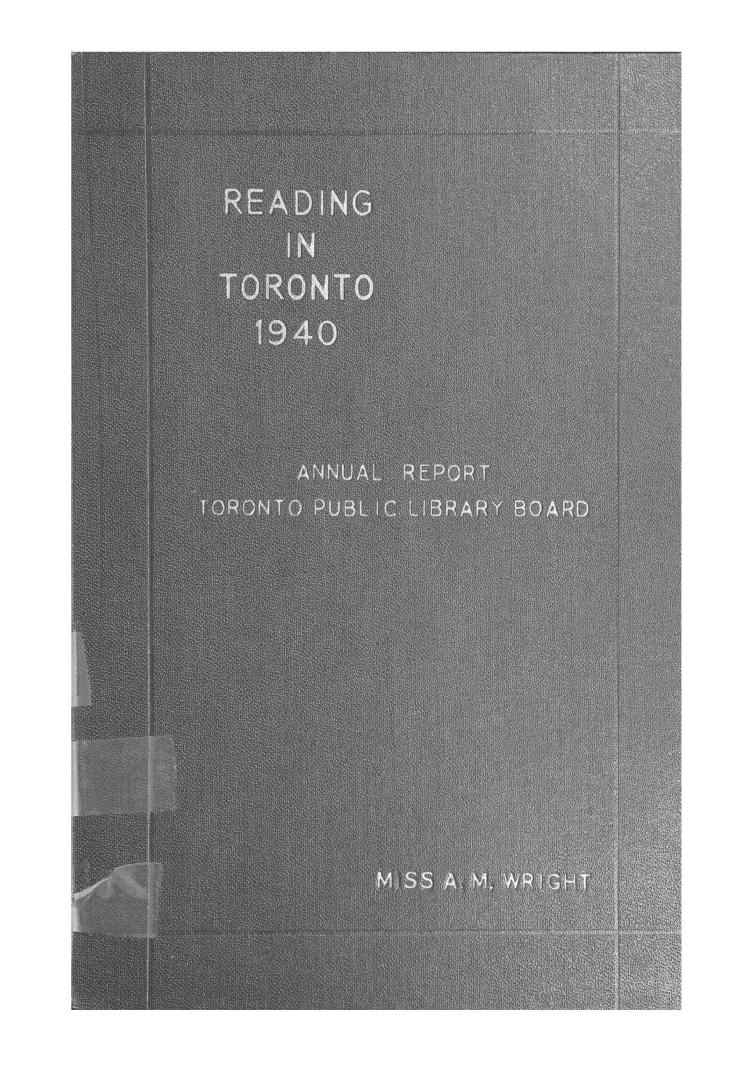 Toronto Public Library Board. Annual report 1940