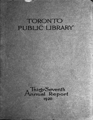 Toronto Public Library Board. Annual report 1920