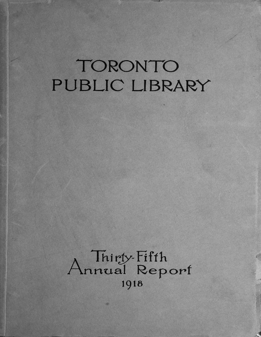 Toronto Public Library Board. Annual report 1918