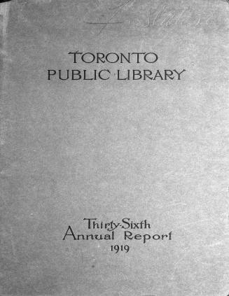 Toronto Public Library Board. Annual report 1919