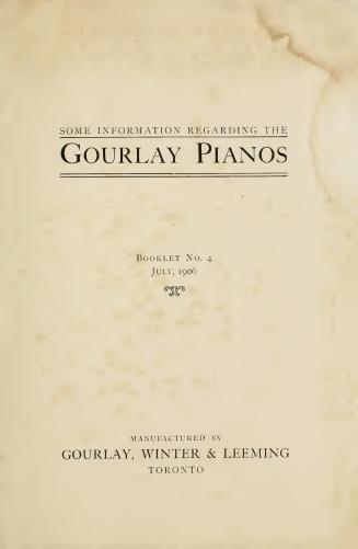 Some information regarding the Gourlay pianos