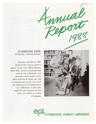 Etobicoke Public Library. Annual Report 1988