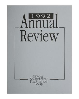 Scarborough Public Library (Ont.). Annual report 1992