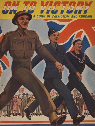 Cover features: title and composer information; drawing of three uniformed members of the Army, ...