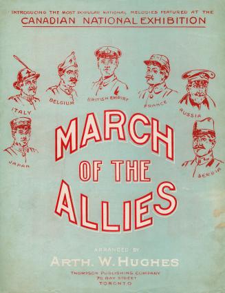 Cover features: title and composer information; drawings of Allied soldiers in national uniform ...