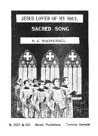Cover features: title and composition information; drawing of choir in choral robes in front of ...