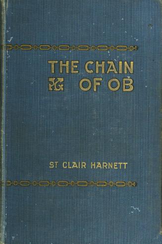 Navy blue cover with title and author listed and small cover graphic of linked chains