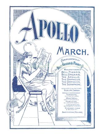 Cover features: title and composition information; drawing of Apollo seated, playing a lyre as  ...
