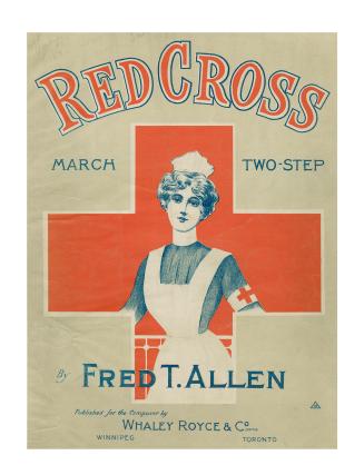 Cover features: title and composition information against a background of a red cross and nurse ...