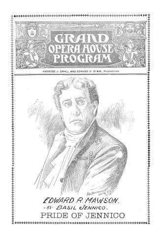 Grand Opera House program for "El capitan" by John Philip Sousa, "Wizard of the Nile" by Victor ...