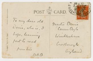 Postcard in Arthur Conan Doyle's handwriting. 