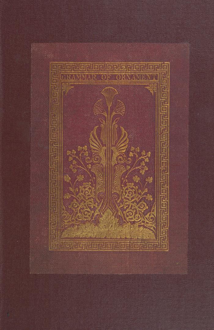Book, bound in brown buckram with gilt floral embellishments on front cover; title page has tit ...