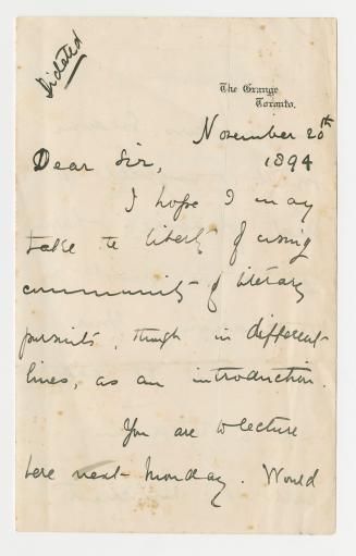 Manuscript letter.
