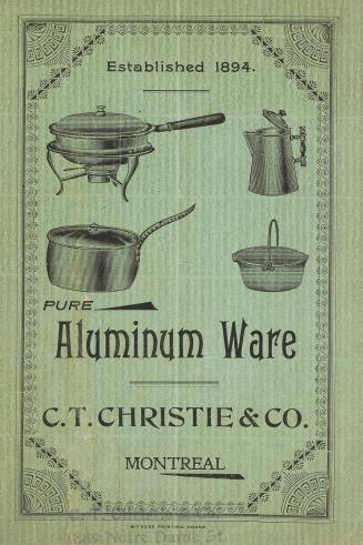 Cover has text in varied font-type and illustrations of cooking pots, pans, utensils